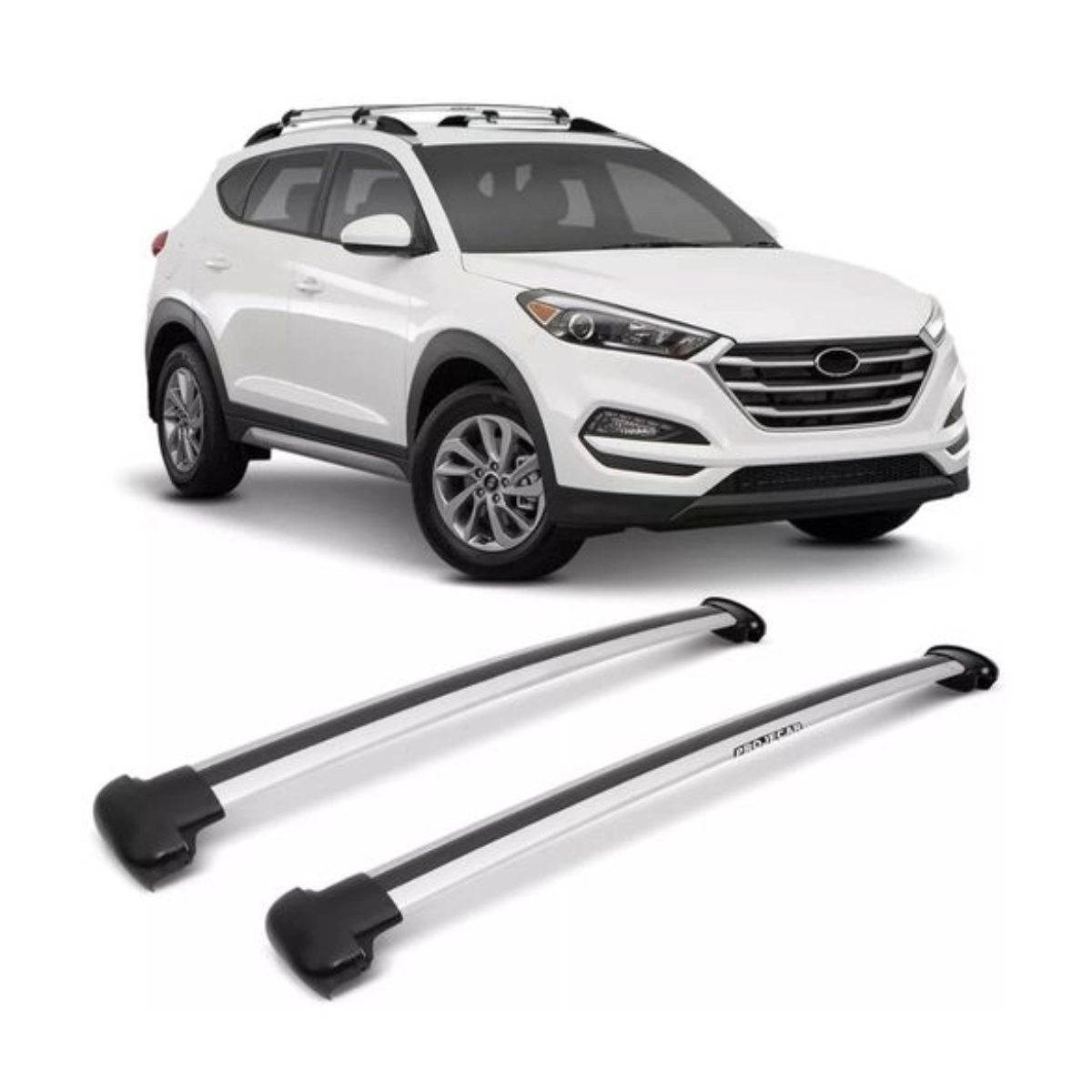 Travessa Prata Teto Hyundai New Tucson 2018 em diante Sem teto solar Projecar - HY-1026