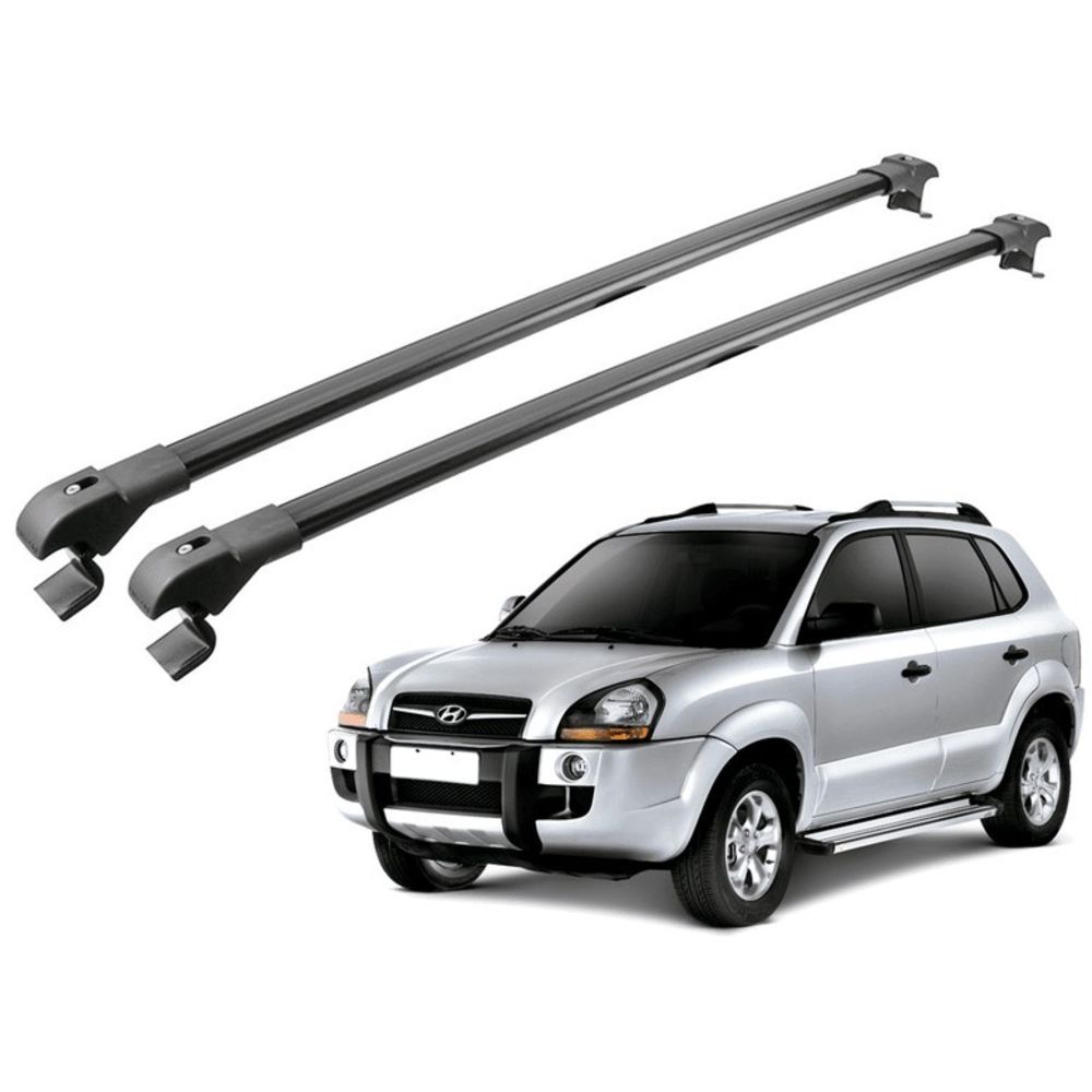 Rack Teto Travessa para Hyundai Tucson Preta Slim Fina (par) TS-1001 Projecar