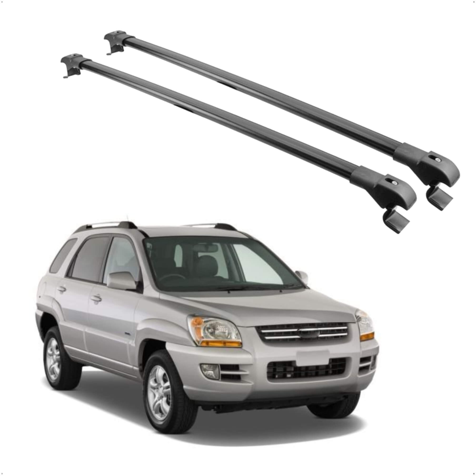 Par de Travessa Sportage 2004 ate 2011 Preta Slim Fina Projecar - TS - 402