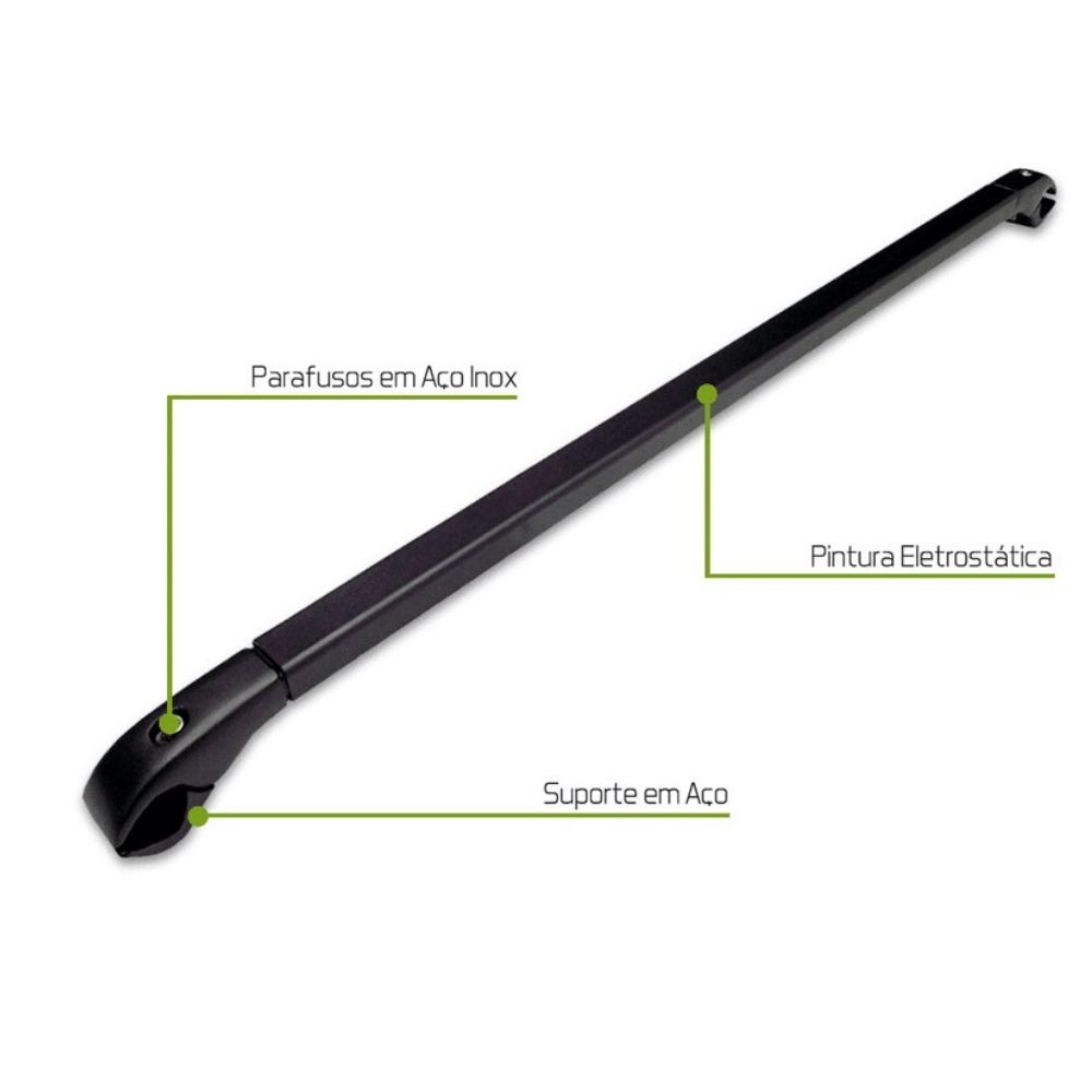 Travessa Teto Universal Preta Slim Fina (par) TS-2005 Projecar