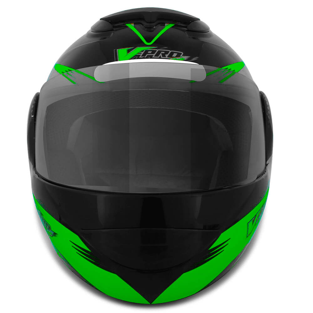 Capacete V-Pro Jet 2 Carbon Preto e Verde Tamanho 58 Pro Tork - CAP-443PTVD
