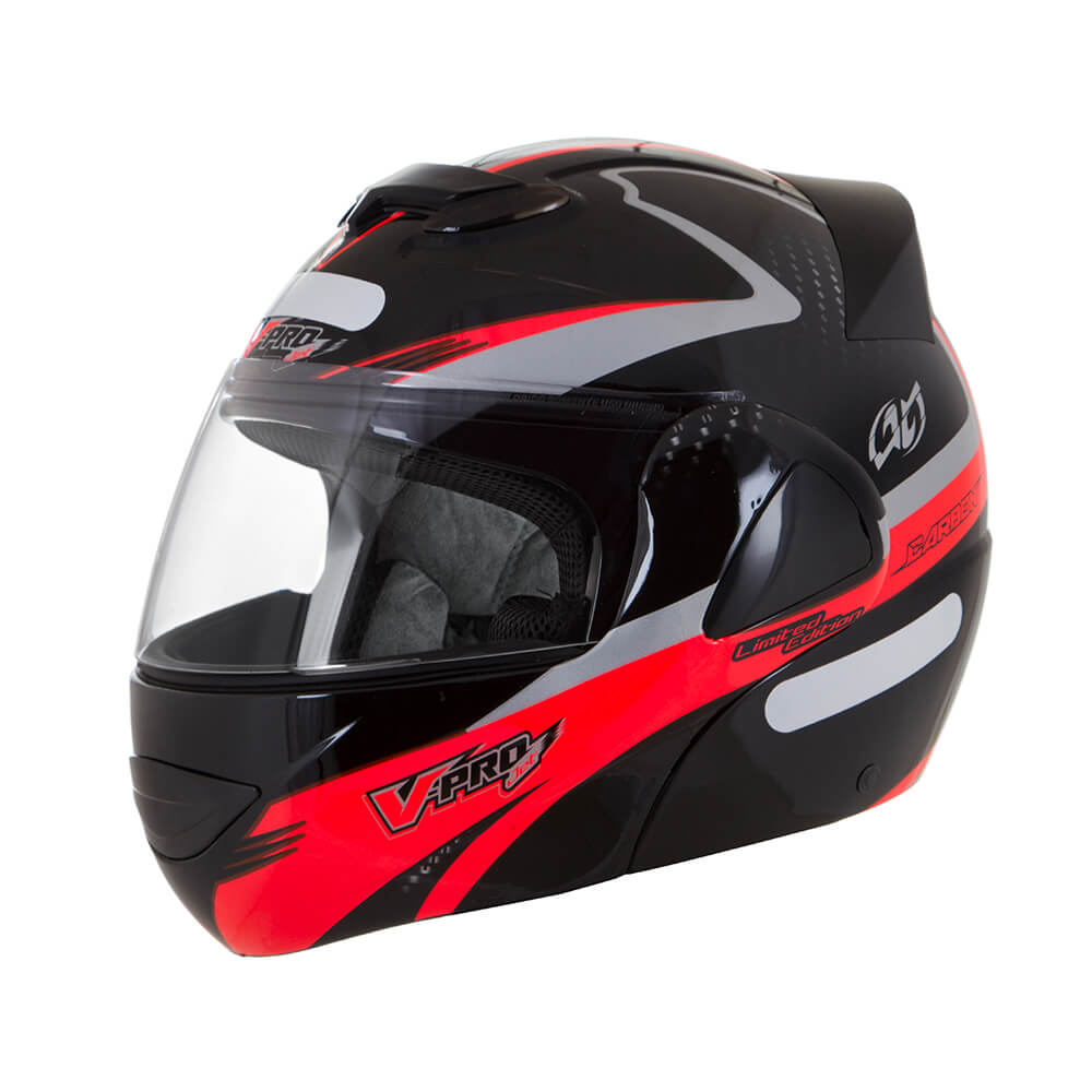 Capacete V-Pro Jet 2 Carbon Preto e Vermelho Tamanho 58 Pro Tork - CAP-443PTVM