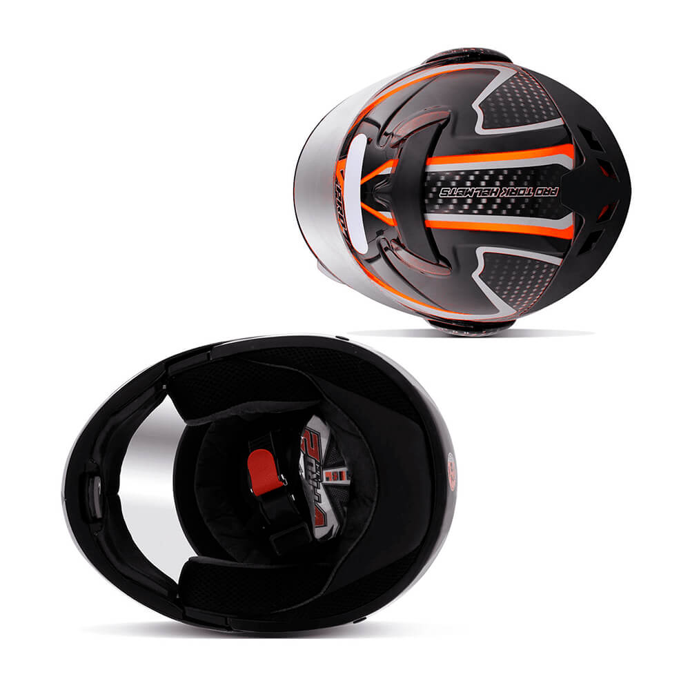 Capacete V-Pro Jet 2 Carbon Preto e Laranja Tamanho 60 Pro Tork - CAP-444PTLR