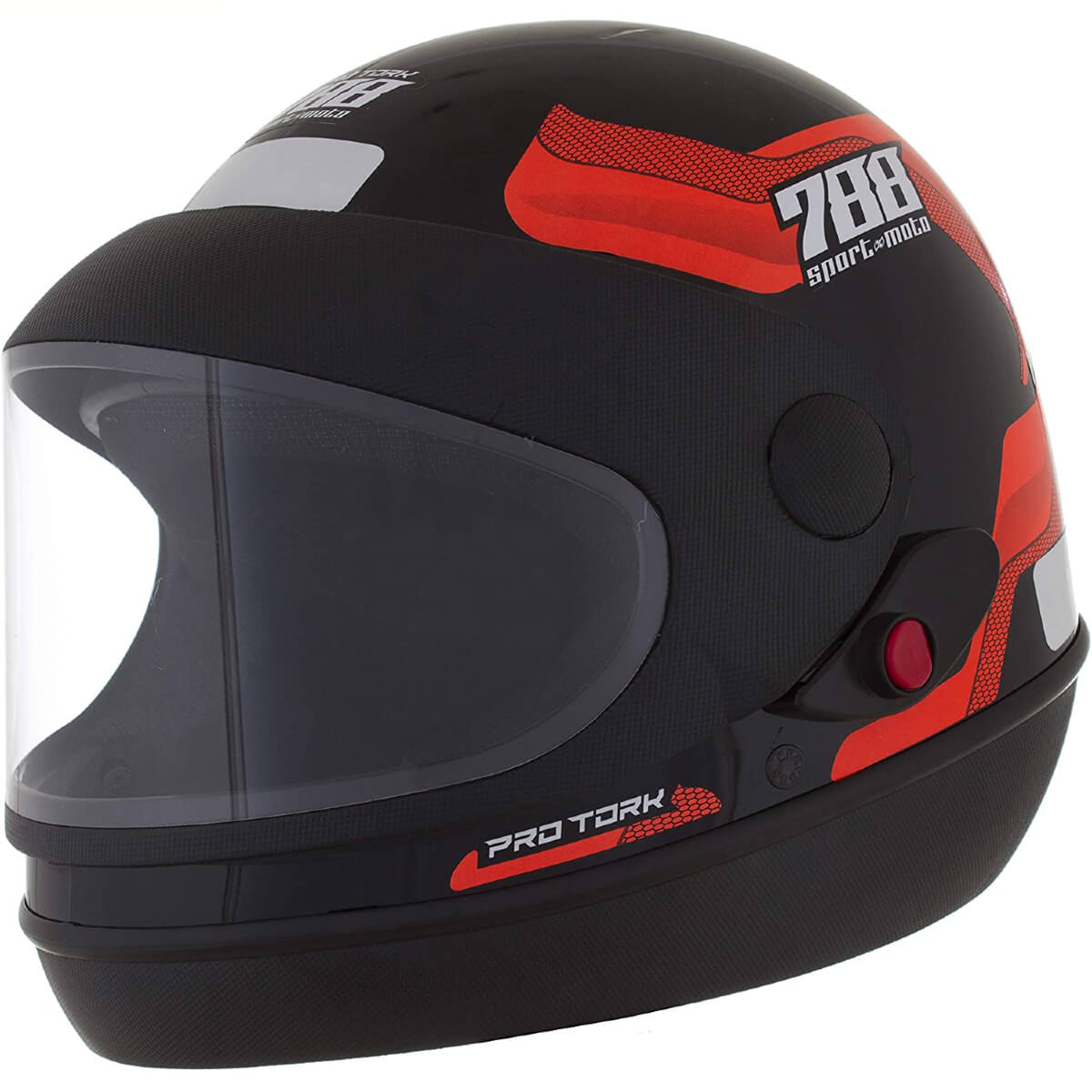 Capacete Sport Moto 788 Preto e Laranja Tamanho 58 Pro Tork - CAP-495LR