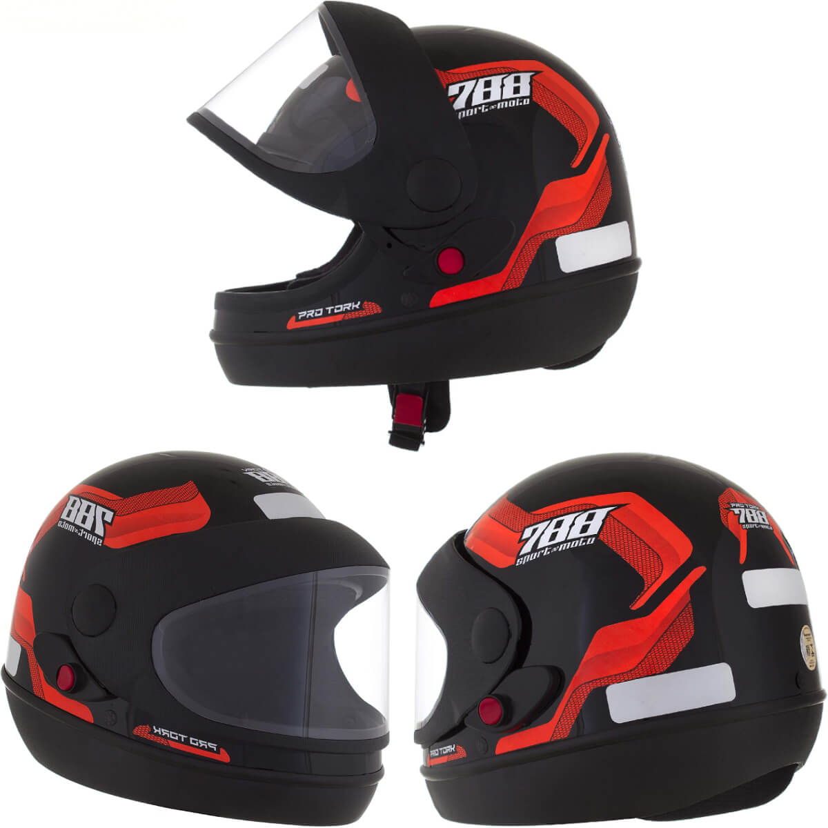 Capacete Sport Moto 788 Preto e Laranja Tamanho 58 Pro Tork - CAP-495LR
