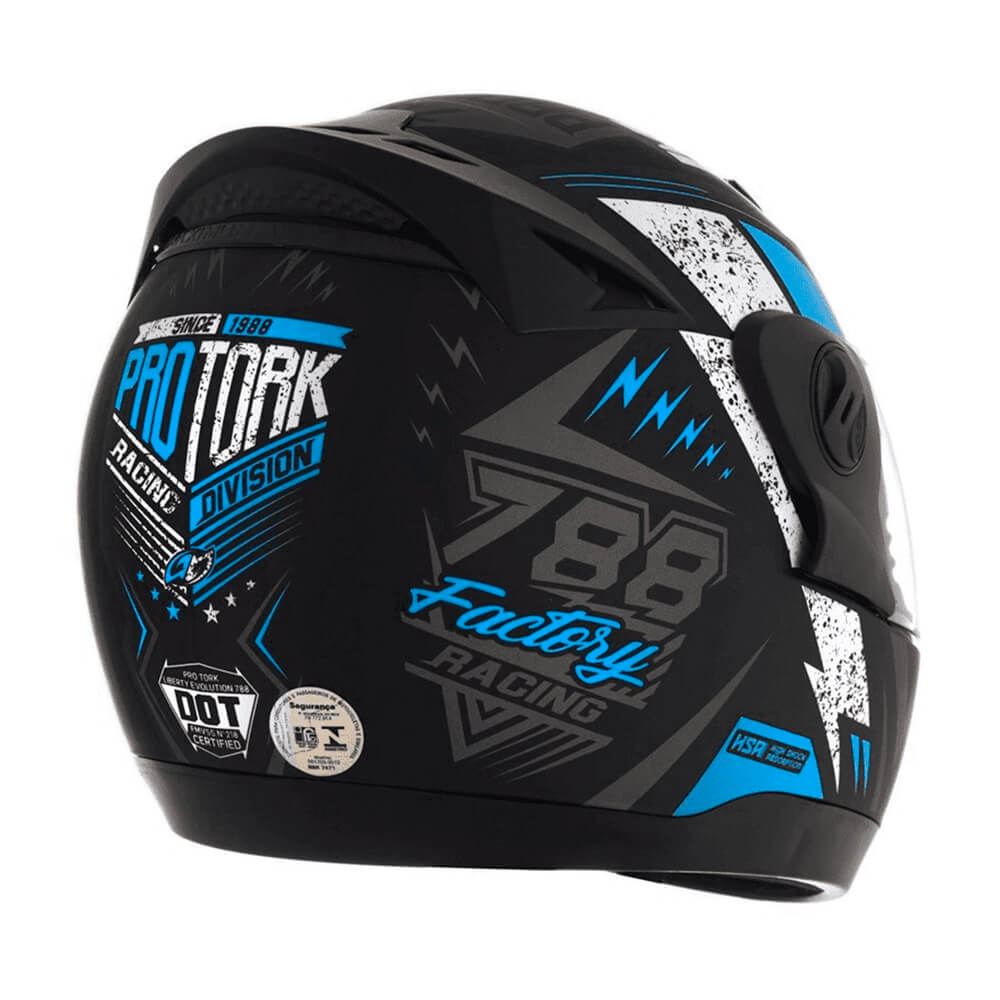 Capacete Evolution G6 788 Factory Racing Neon Azul Tam. 60 CAP-550AZ