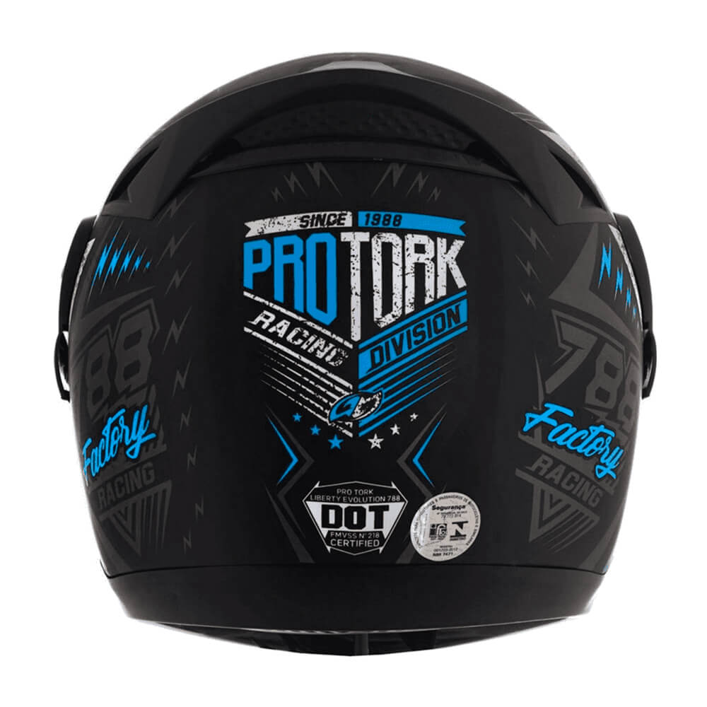 Capacete Evolution G6 788 Factory Racing Neon Azul Tam. 60 CAP-550AZ