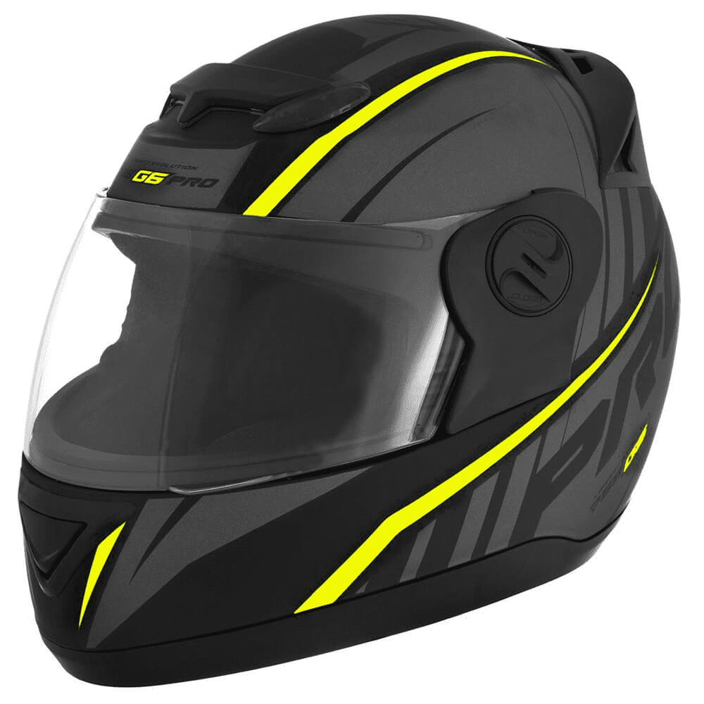 Capacete Evolution G6 Pro Fosco - Preto/Amarelo Neon Tamanho 58 CAP-555NE- Pro tork