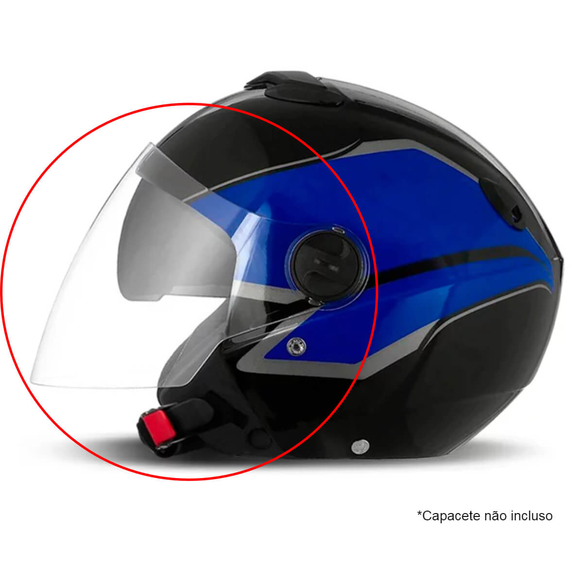 Viseira para Capacete Moto Injetada New Atomic/New Liberty Three Cristal VI-77 Pro Tork