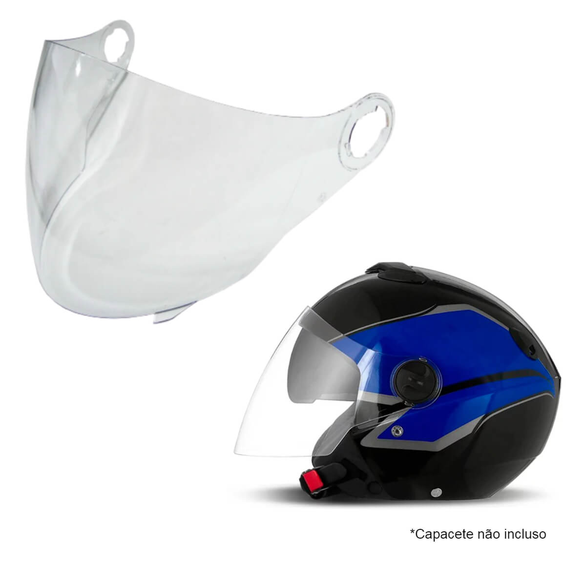 Viseira para Capacete Moto Injetada New Atomic/New Liberty Three Cristal VI-77 Pro Tork