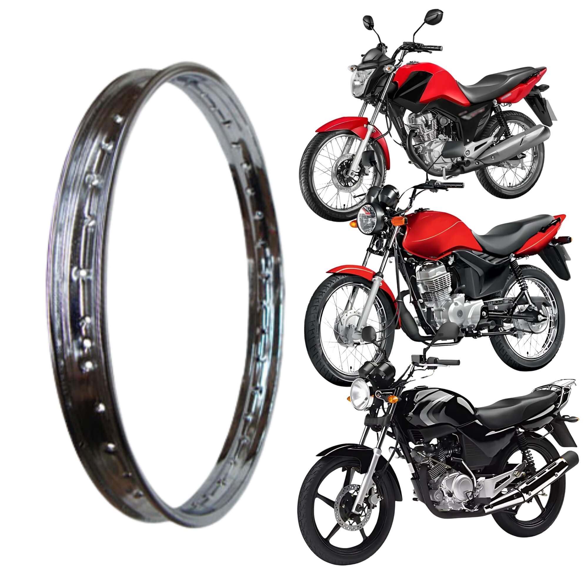 Aro Traseiro Roda de Moto 18x185 Cg125 Titan150 Ybr125 - AR-01CR