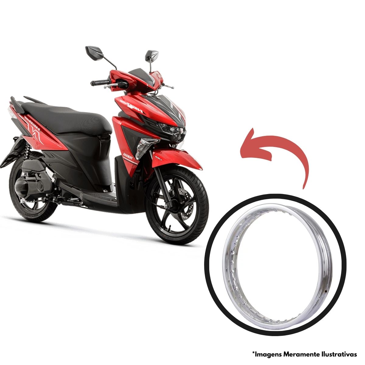 Aro de Roda 18 x 160 dianteiro Honda 125 Yamaha 125 - 135 Cromado Aço Reforçado Pro Tork AR-02CR