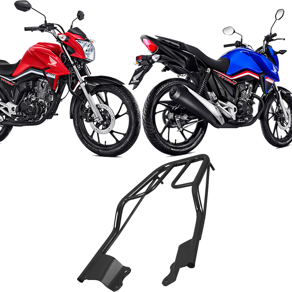 Bagageiro para moto Titan 160 2016 a 2022 Modelo Sansão Preto BA-162HP Pro Tork