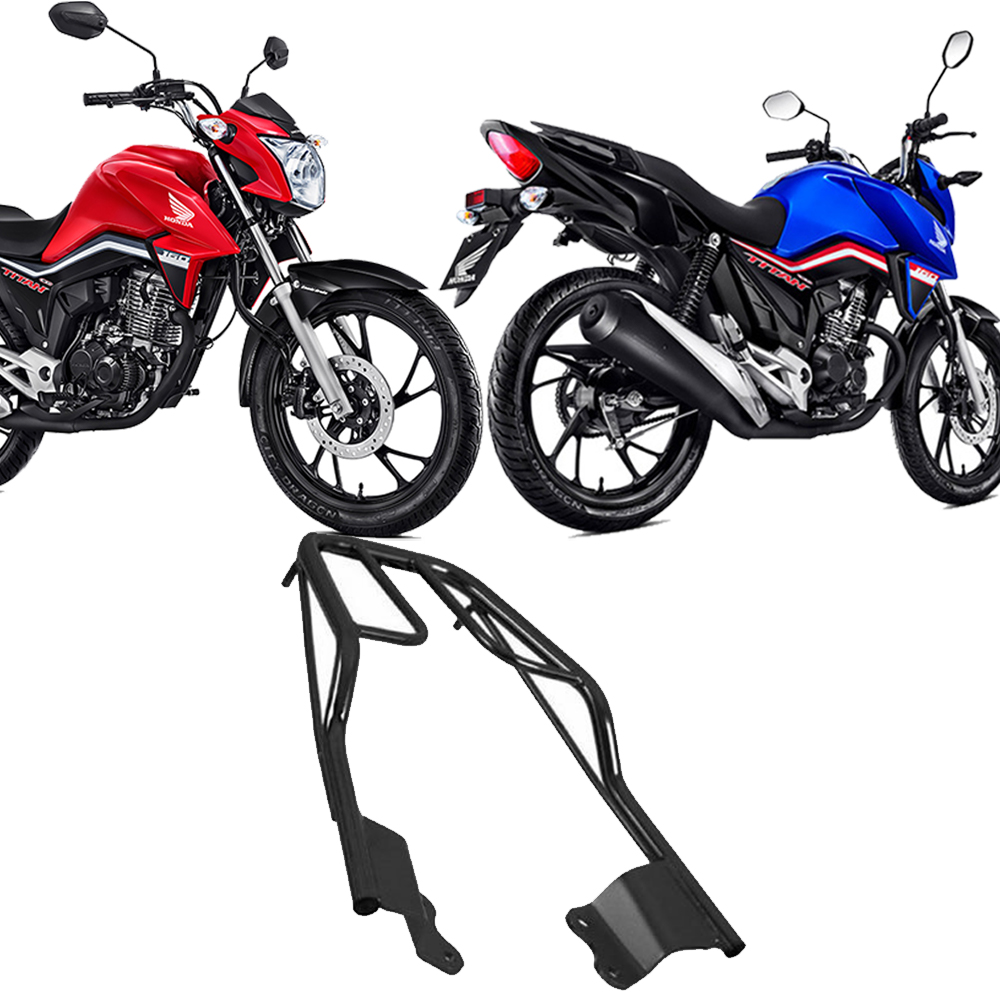 Bagageiro para moto Titan 160 2016 a 2022 Modelo Sansão Preto BA-162HP Pro Tork