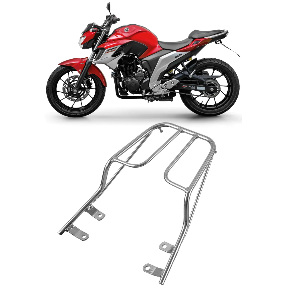Bagageiro Modelo Sansão Fazer 250 2005 até 2017 Cromado BA-91YC - Pro Tork