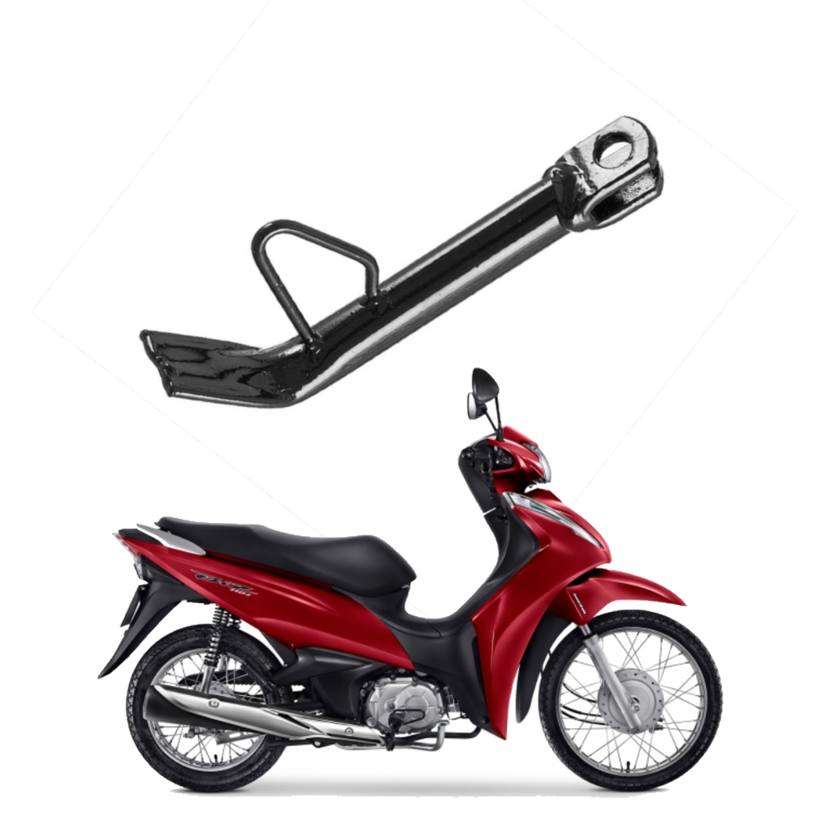 Cavalete Lateral Sem Borracha P/ Biz 125 2011 em Diante / Biz 110 2016 Tubular Pro Tork CA-75HP