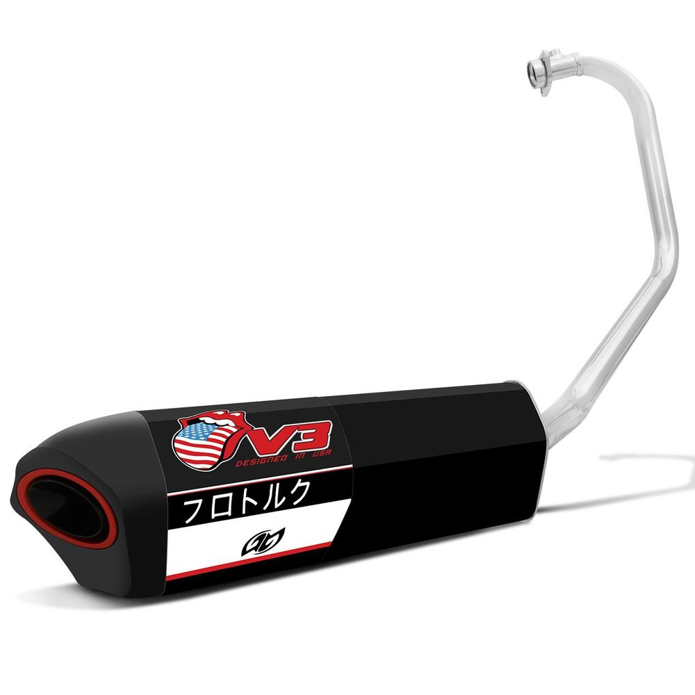 Escapamento V3 Fazer 150 com Abraçadeira Alumínio Preto Pro Tork - ES-597YP