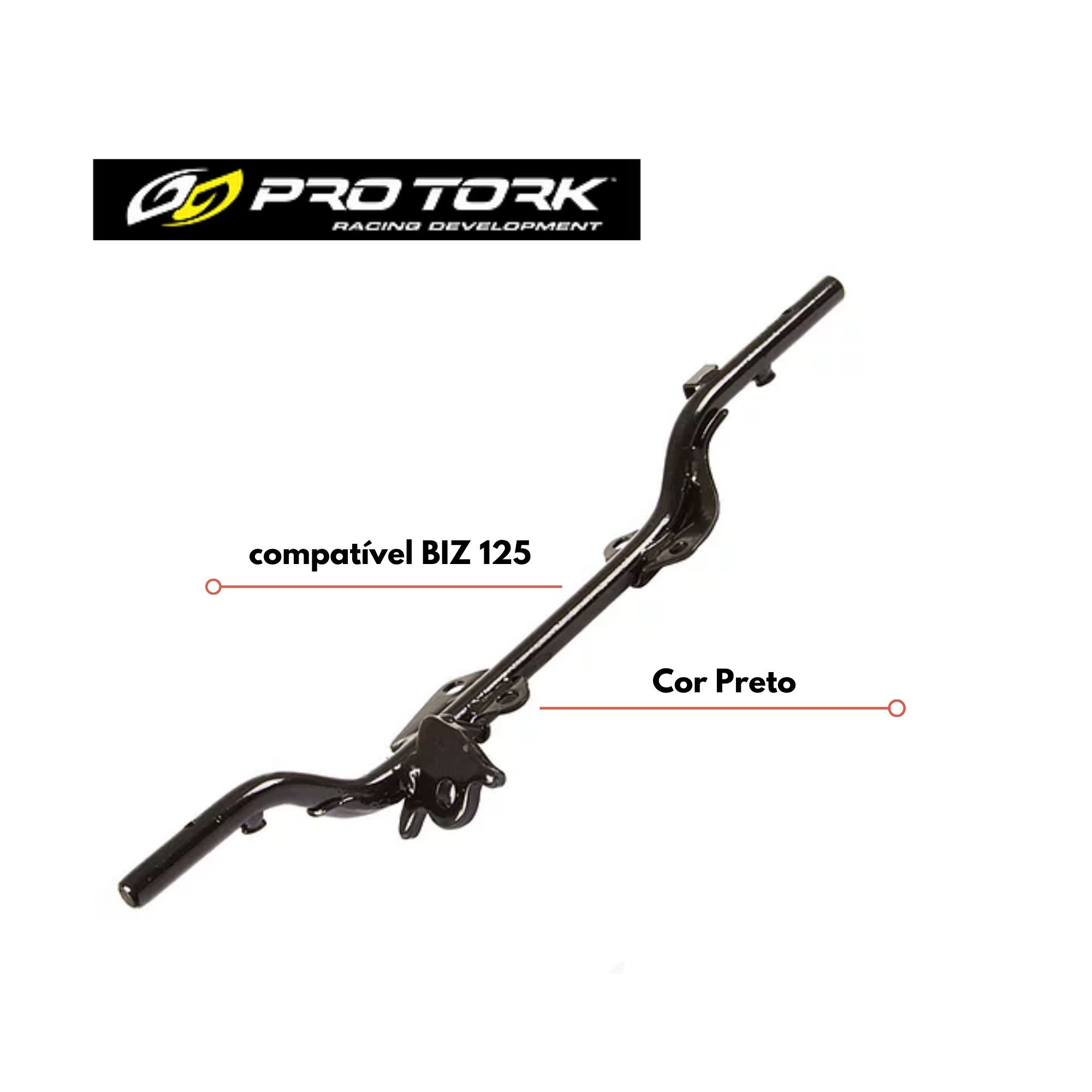 Suporte Pedaleira Dianteiro Estribo Biz 125 Preto Pro Tork SU-138H