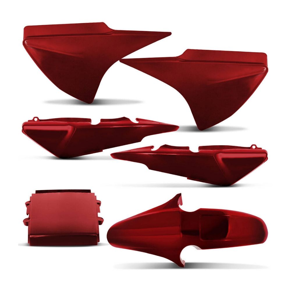 Kit Conjunto Carenagem de Plástico 3 Peças Titan 150 06/08 Job 2007 Vermelho Pro Tork 003-5002