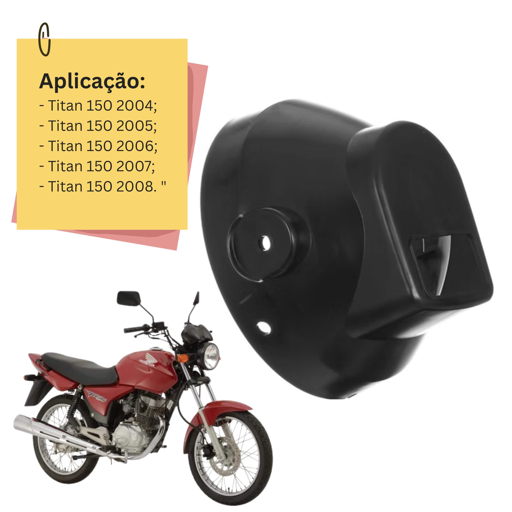 Carcaça do Farol Titan 150 04/08 cor Preto Pro Tork - CF-03