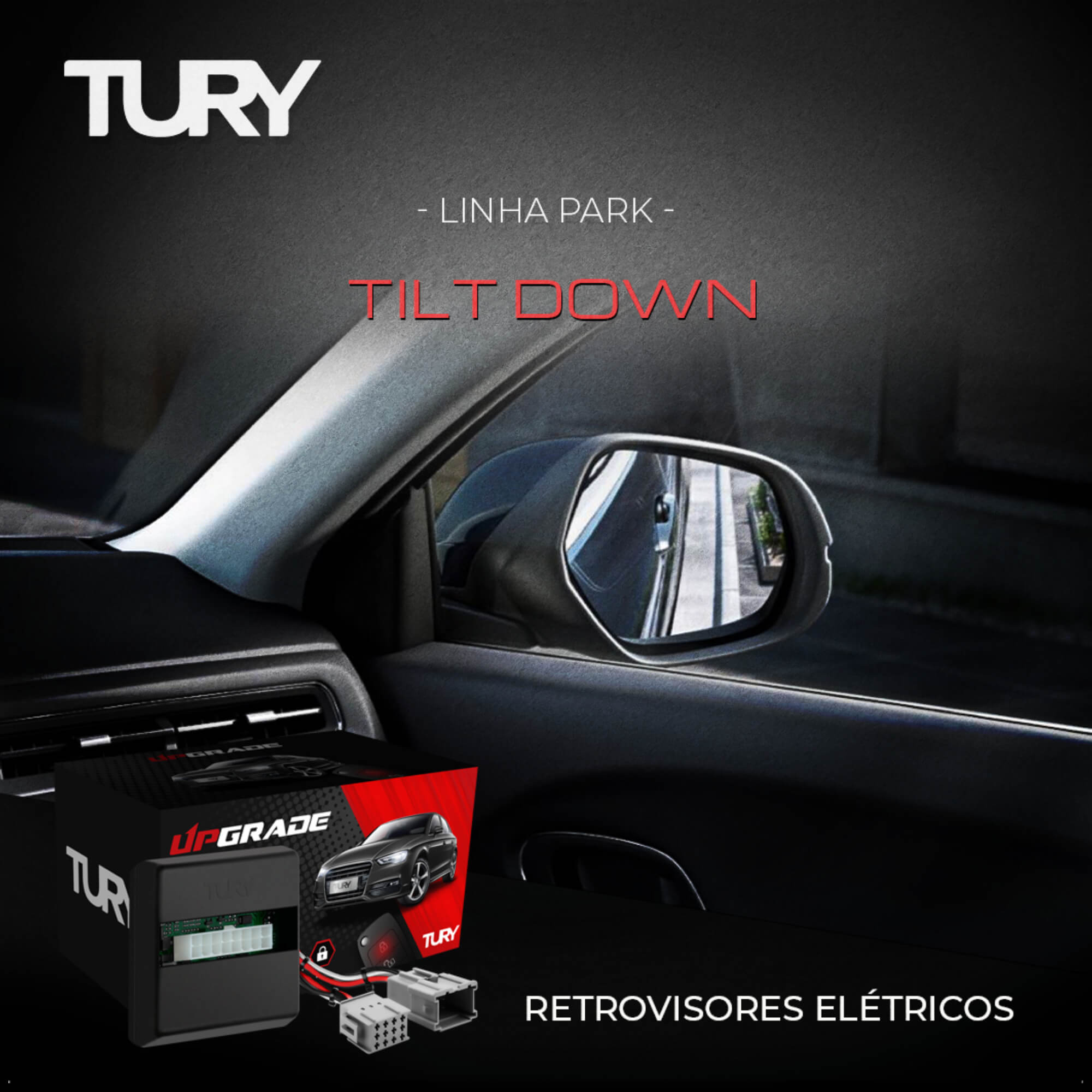 Módulo de Retrovisor com Tilt Down Cruze 2009 até 2016 - Tury PARK1.4.3AH