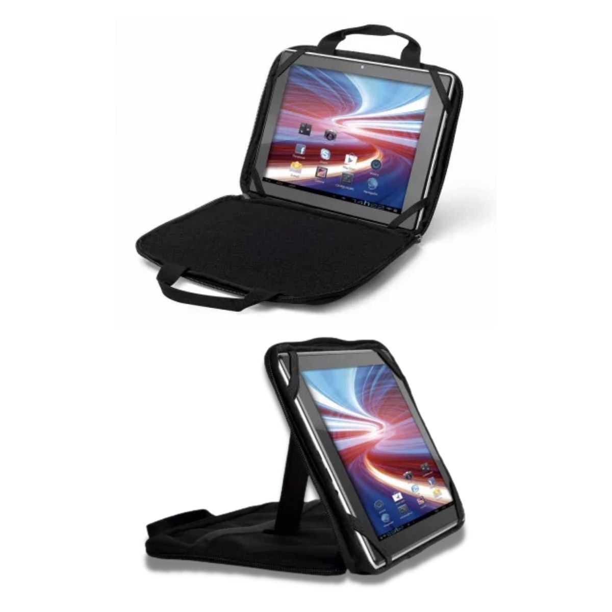 Case e Suporte Com Alça Para Tablet 7Pol Preto com Alça de Transporte em Nylon BO197 Multilaser