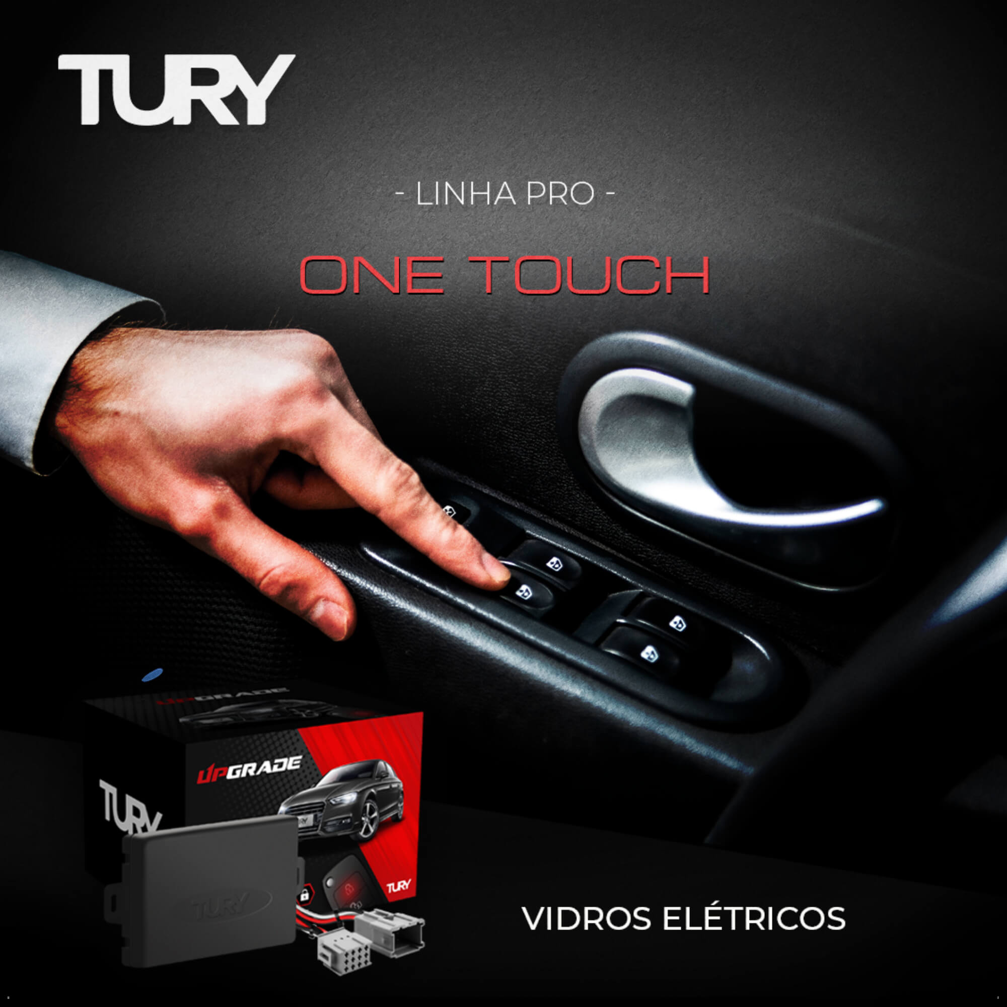 Módulo de Vidro com Anti-Esmagamento Duster/Oroch 2015 até 2016 Tury - PRO4.25CX