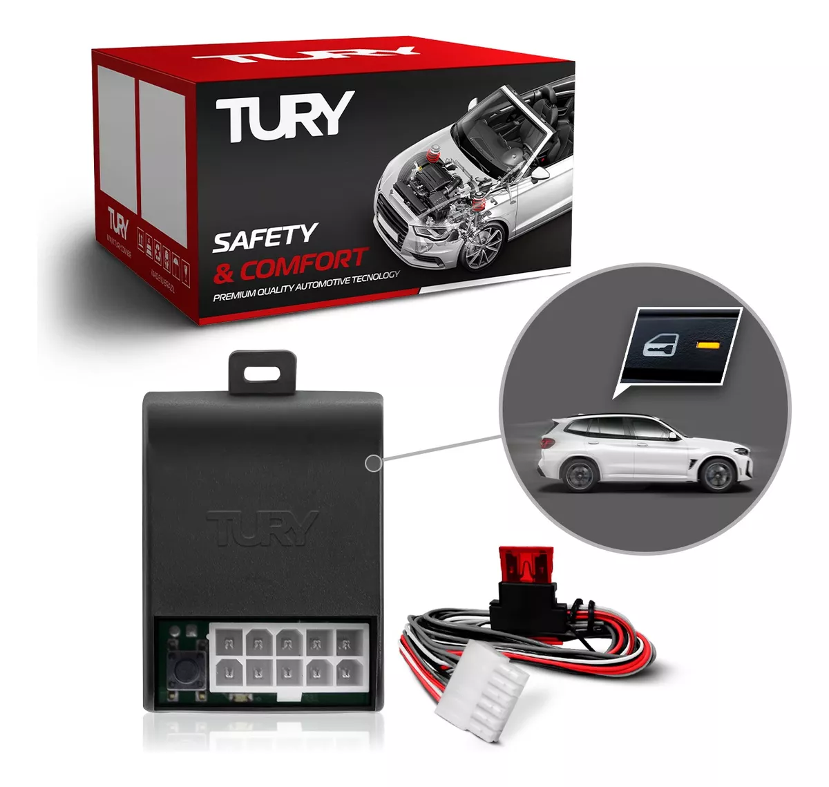 Modulo de Trava Eletrica Tury TRX30 - Speed Lock Trava Portas Modelo Universal