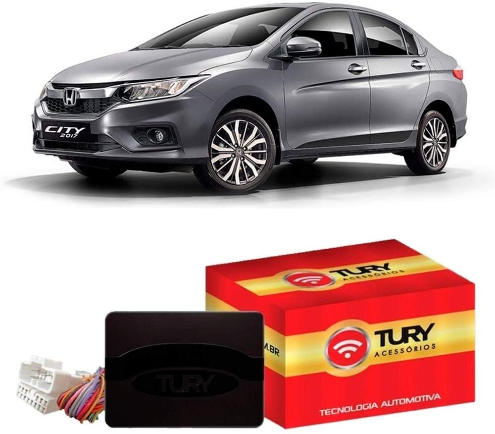 Modulo de Vidro com Anti-esmagamento Honda City Personal/Lx 2015 ate 2017 Chicote Universal 4P Tury PRO4.20