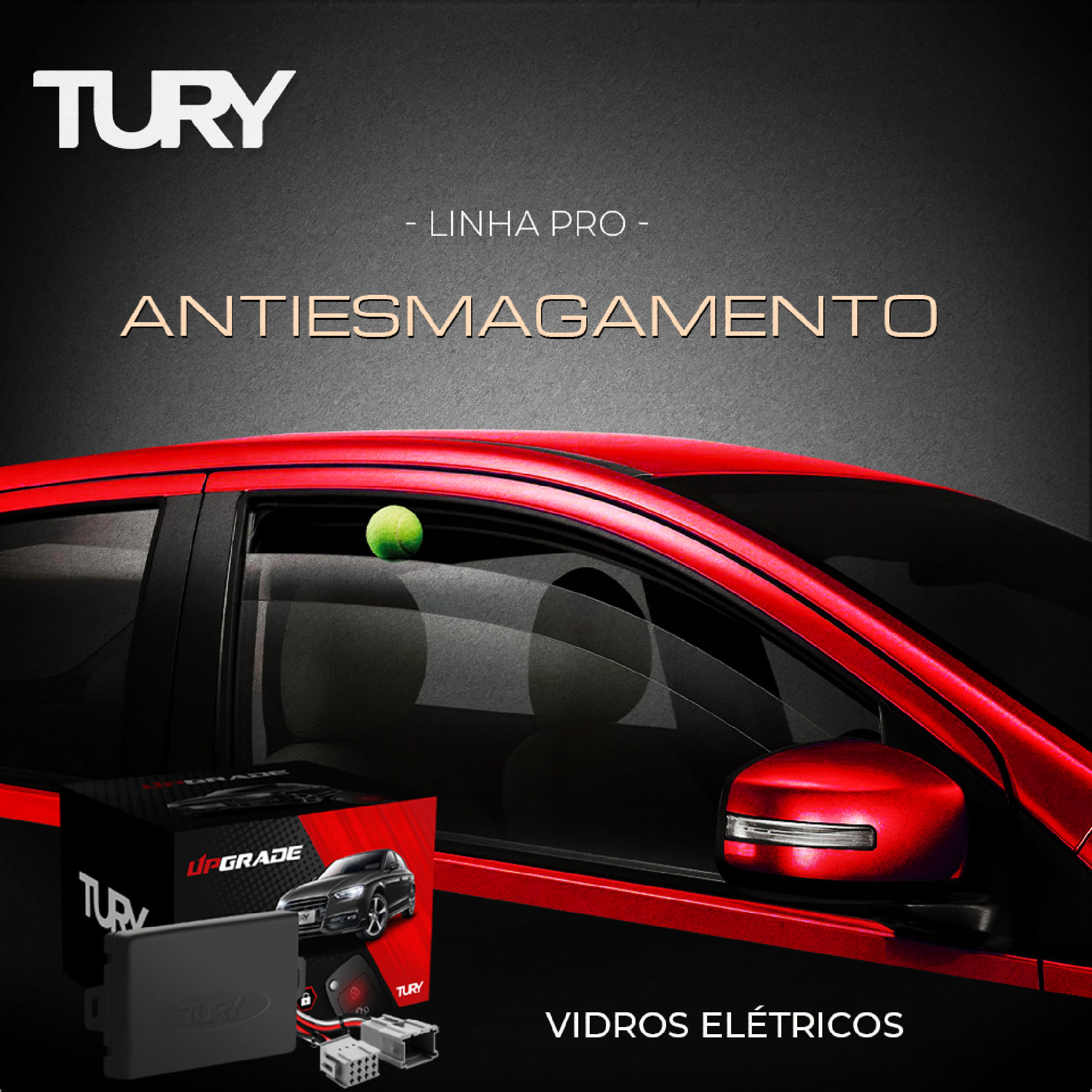 Módulo de Vidro com Anti-esmagamento 206 De 1998 Até 2013 / 207 2001 Até 2015 - Tury PRO4.23AY