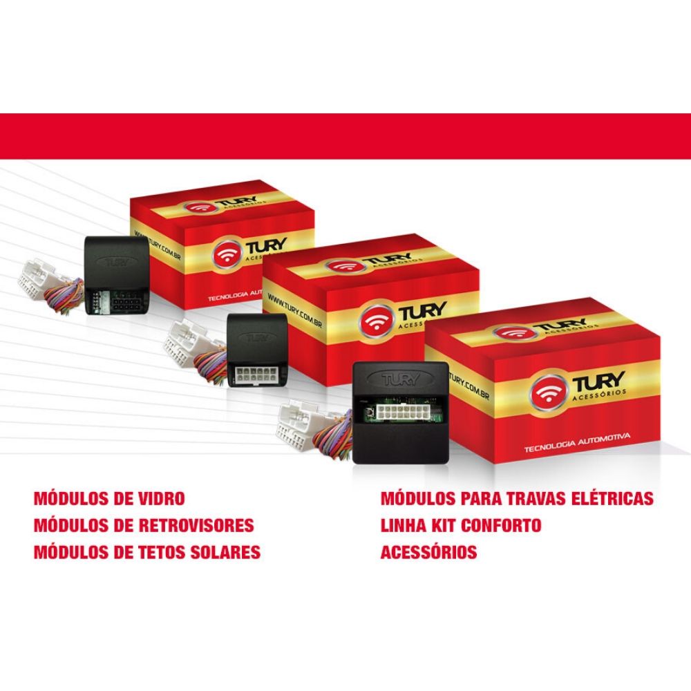 Modulo de Vidro Tury Kia Cerato 2009/2010/2011/2012 PRO4.28G com Anti-esmagamento