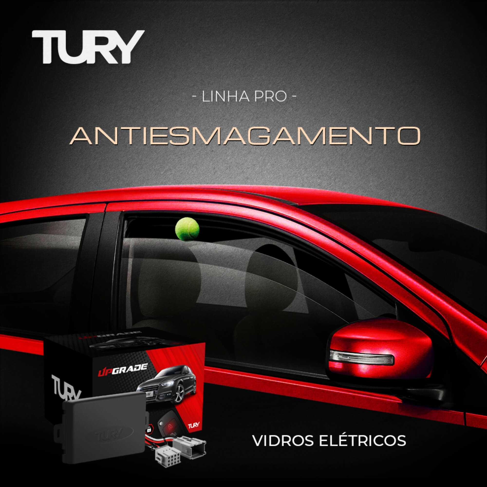 Modulo de Vidro Ranger 2013 até 2016 Tury com Anti-esmagamento PRO4.40AJ