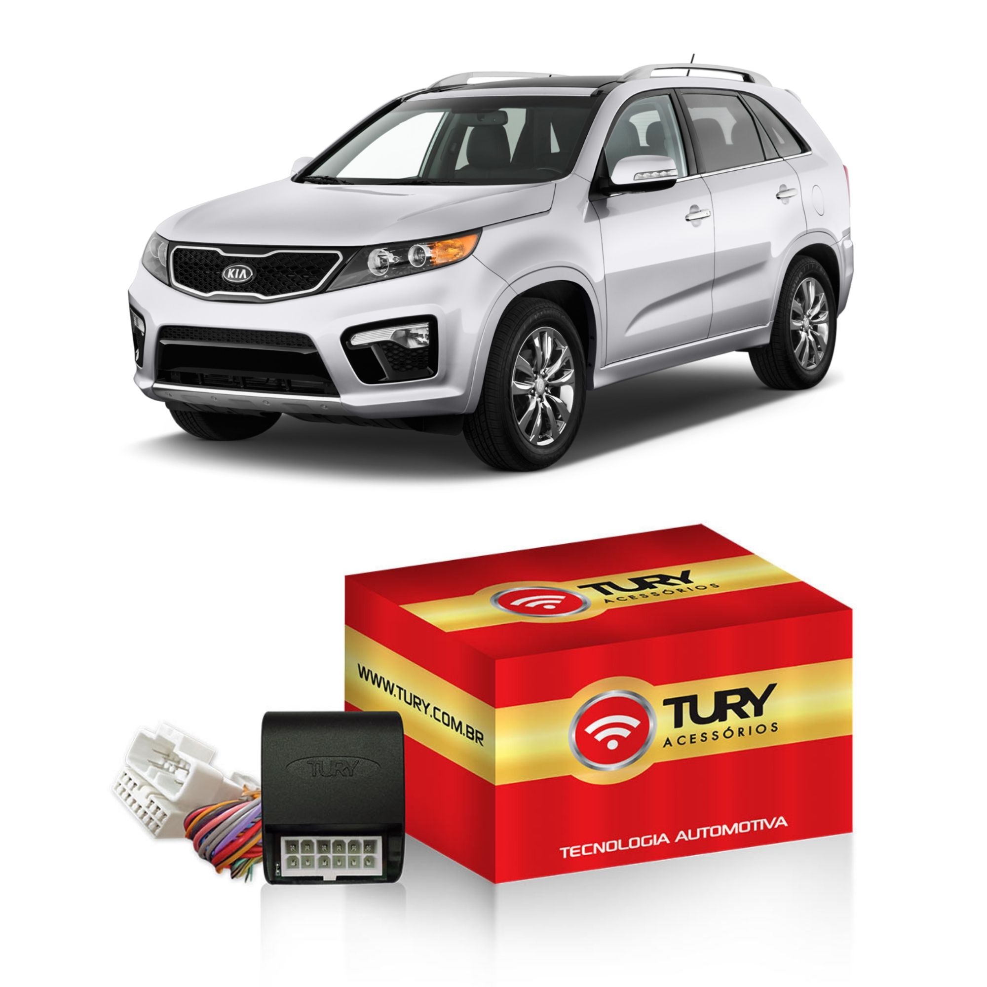 Modulo de Vidro com Antiesmagamento Plug & Play Kia Sorento 2010 até 2012 Tury PRO4.32W / 4.33W