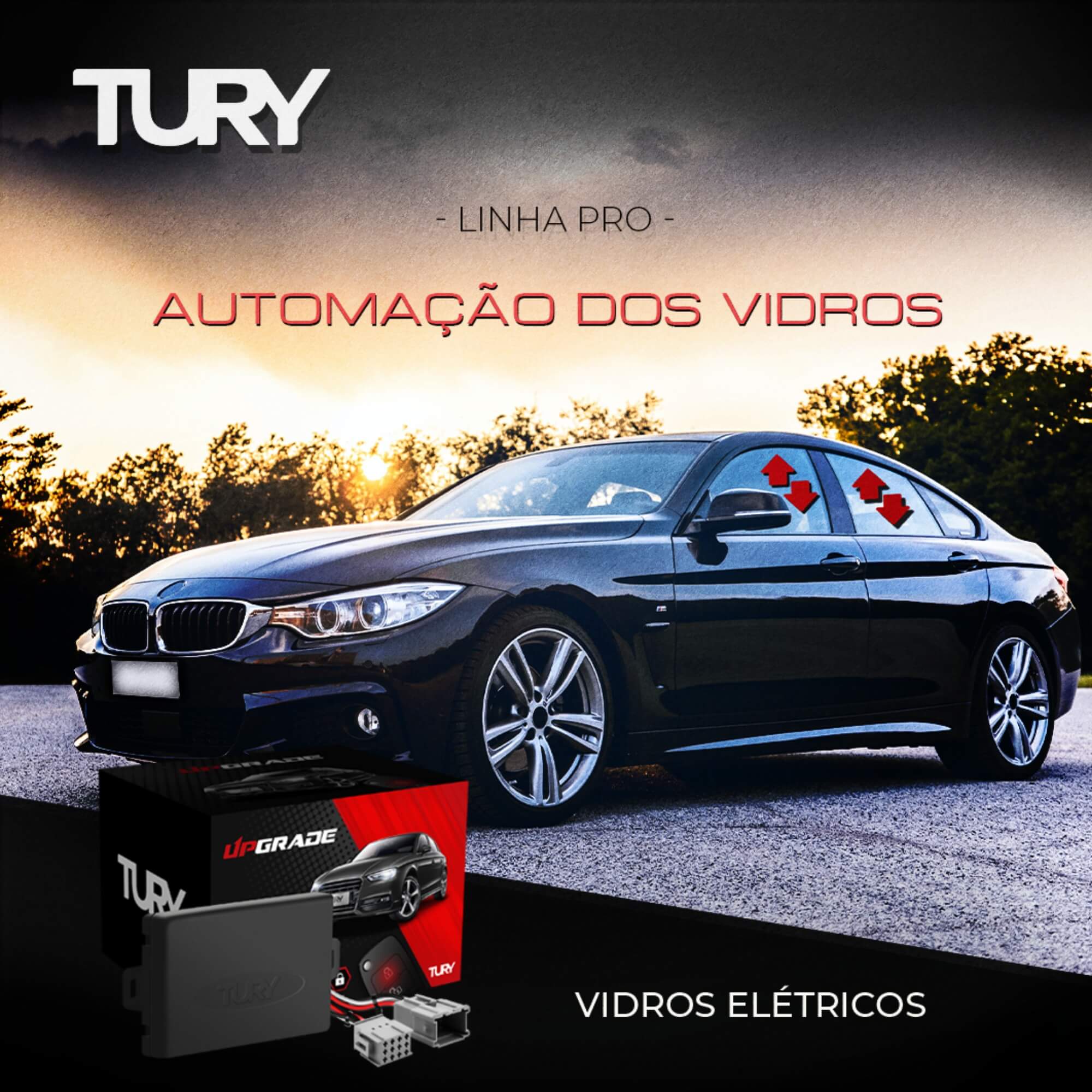 Modulo de Vidro Fusion 2009 2010 2011 2012 Tury com Anti-esmagamento PRO 4.42 AR