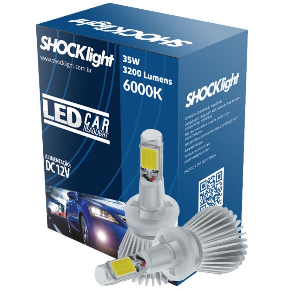 Super Led Kit Automotivo  H27 35W 6000K 3200 Lumens Headlight Shocklight - SLL-10027