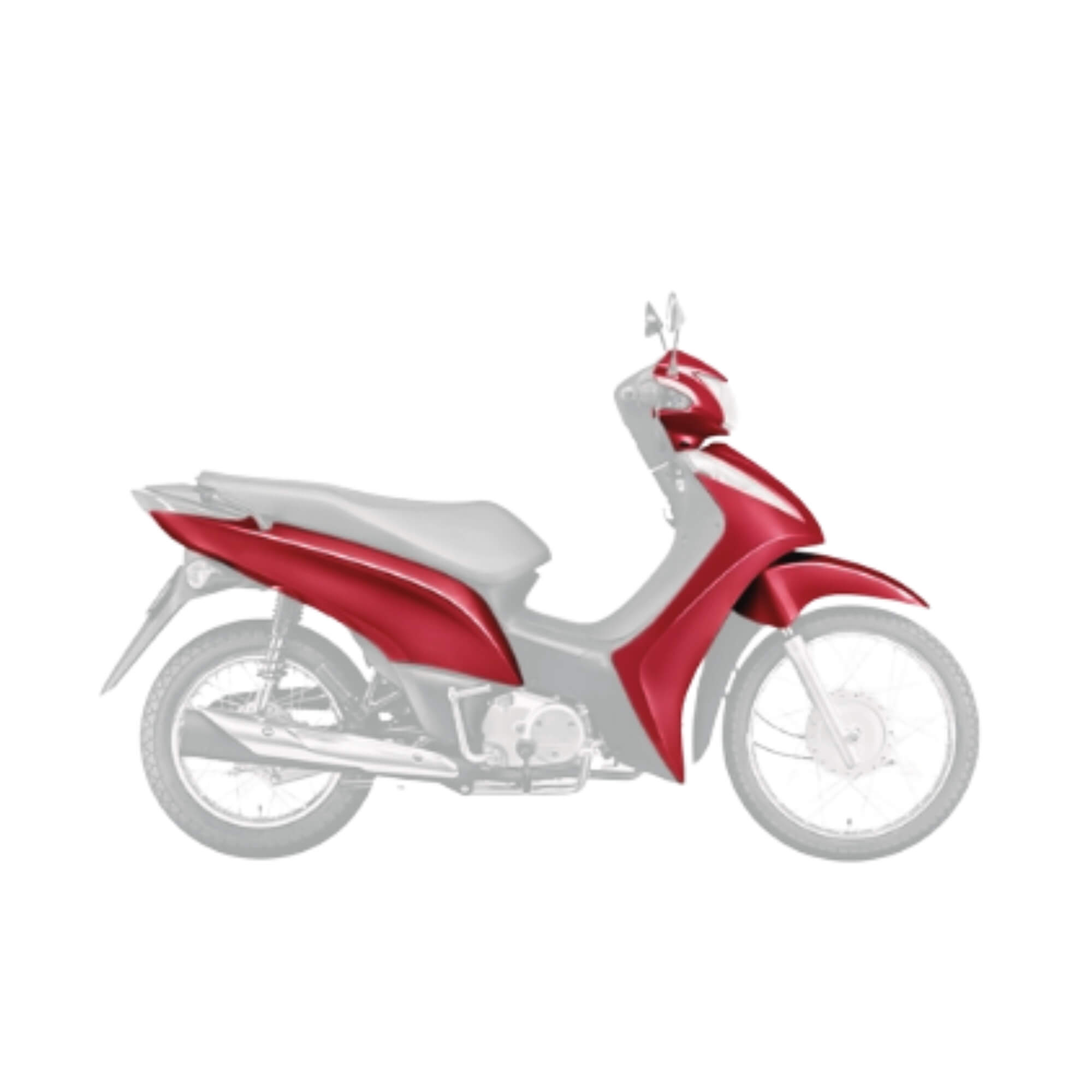 Conjunto de Plástico Carenagem BIZ 125 2013 Vermelho Pimenta (4 peças) - 016-6006 Pro Tork