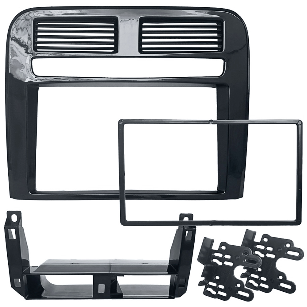 Moldura 2 Din Com Duto De Ar Black Piano Punto 2008/2009/2010/2011/2012 Expex - EPX 386