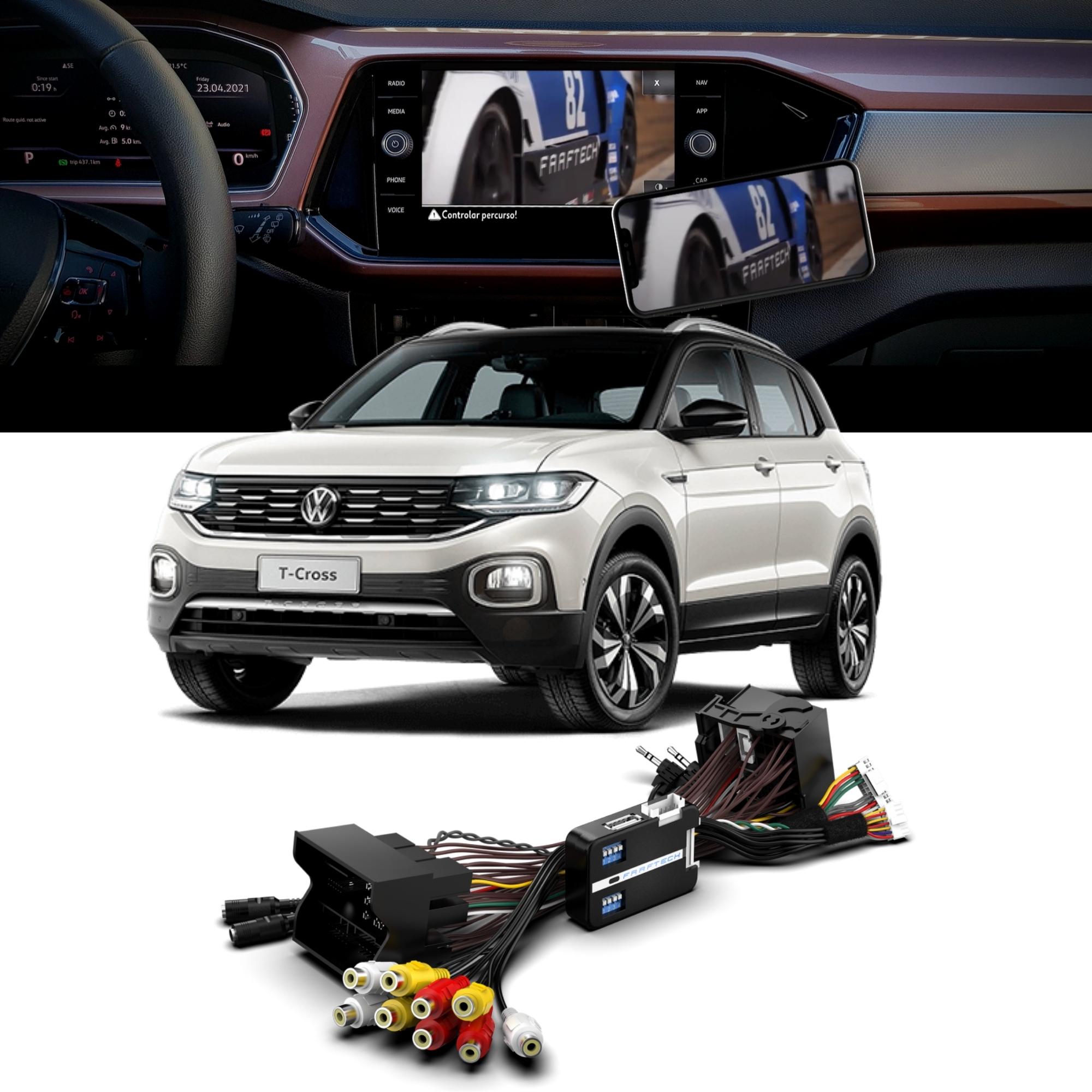 Interface de Vídeo Polo/ Virtus T-Cross 2018 / Nivus 2021 em diante Faaftech FT-VF-VW4