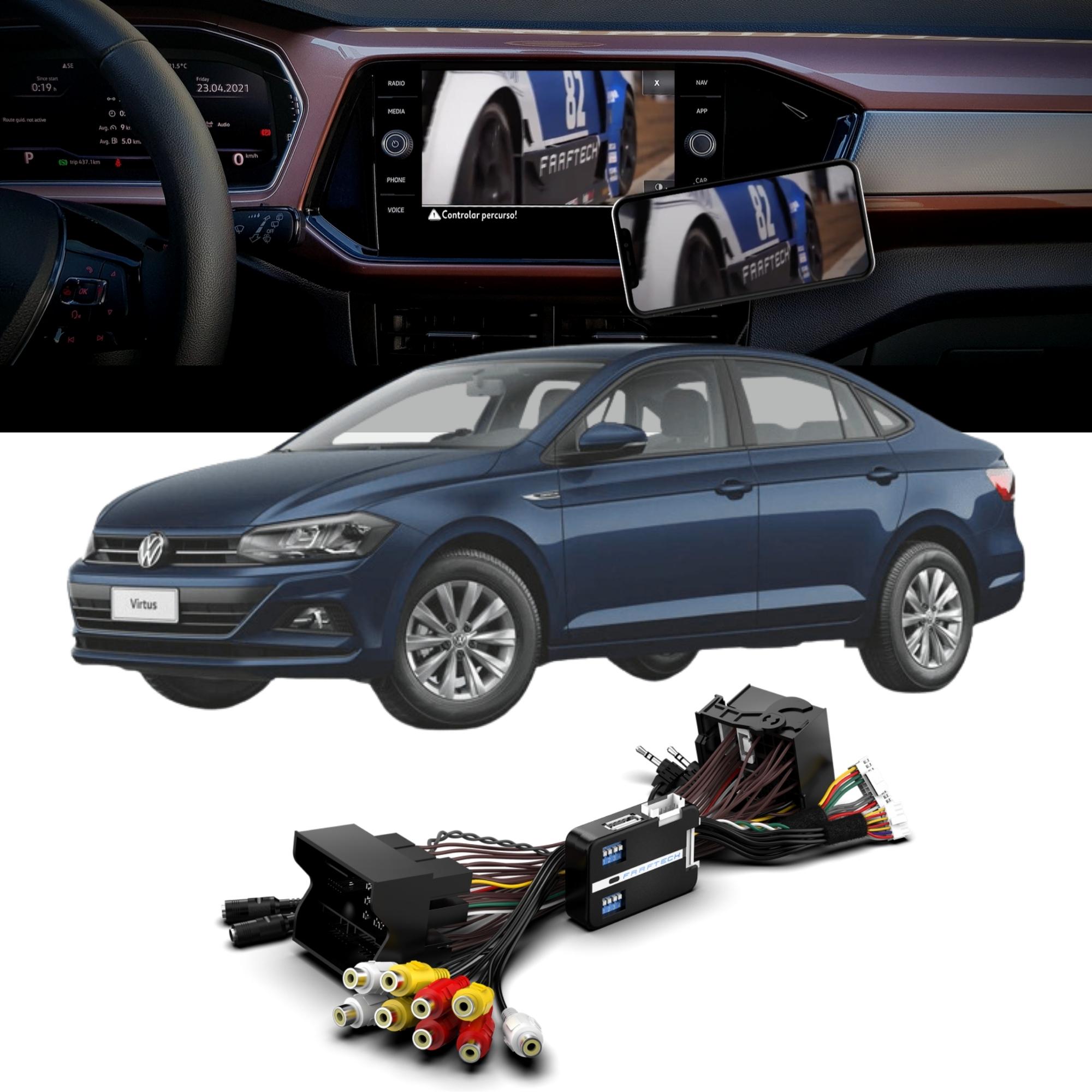 Interface de Vídeo Polo/ Virtus T-Cross 2018 / Nivus 2021 em diante Faaftech FT-VF-VW4