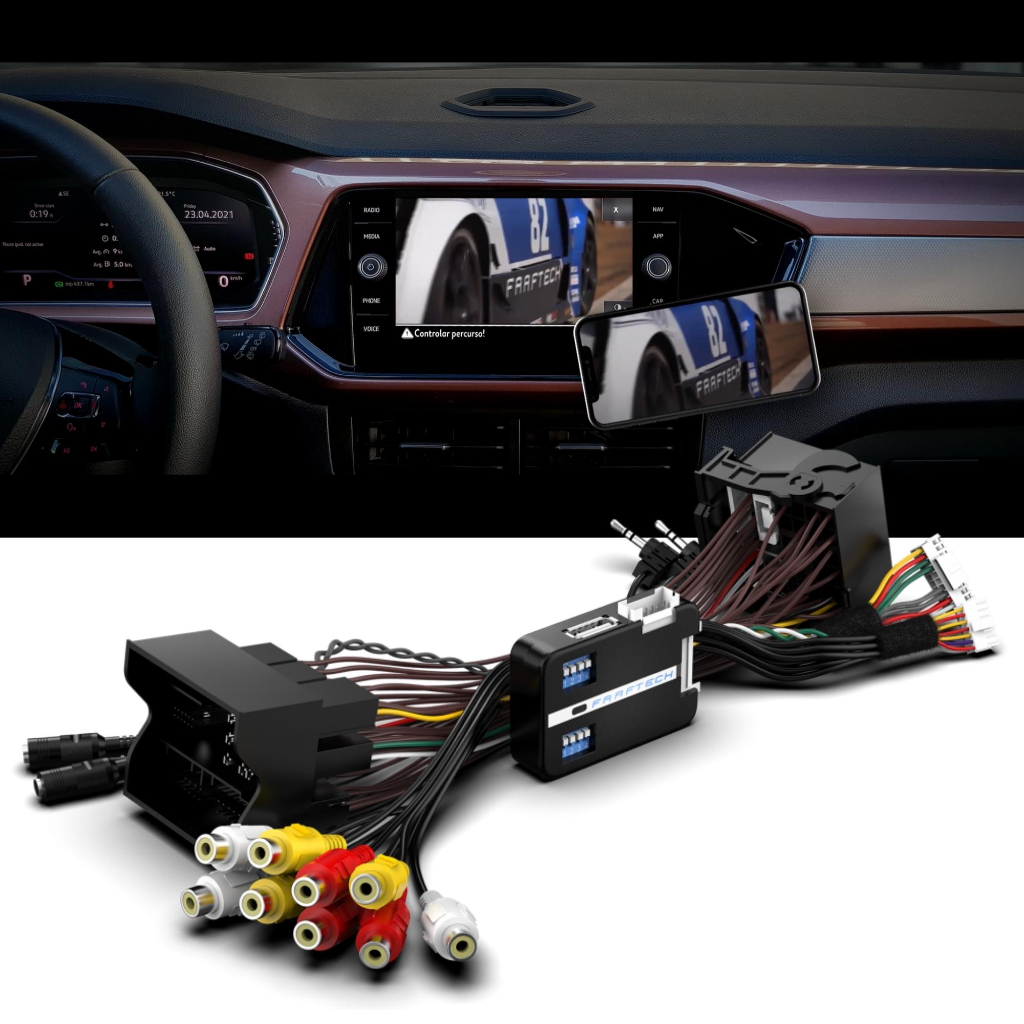 Interface de Vídeo Polo/ Virtus T-Cross 2018 / Nivus 2021 em diante Faaftech FT-VF-VW4