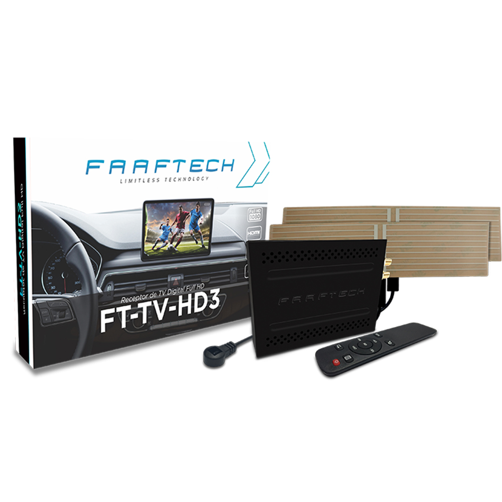 Sintonizador TV Digital Automotivo Full HD HDMI Faaftech FT-TV-HD III
