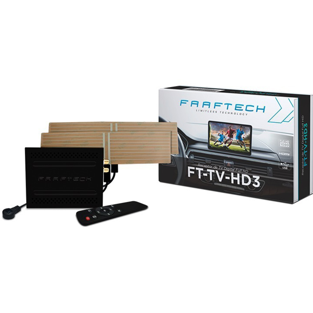 Sintonizador TV Digital Automotivo Full HD HDMI Faaftech FT-TV-HD III