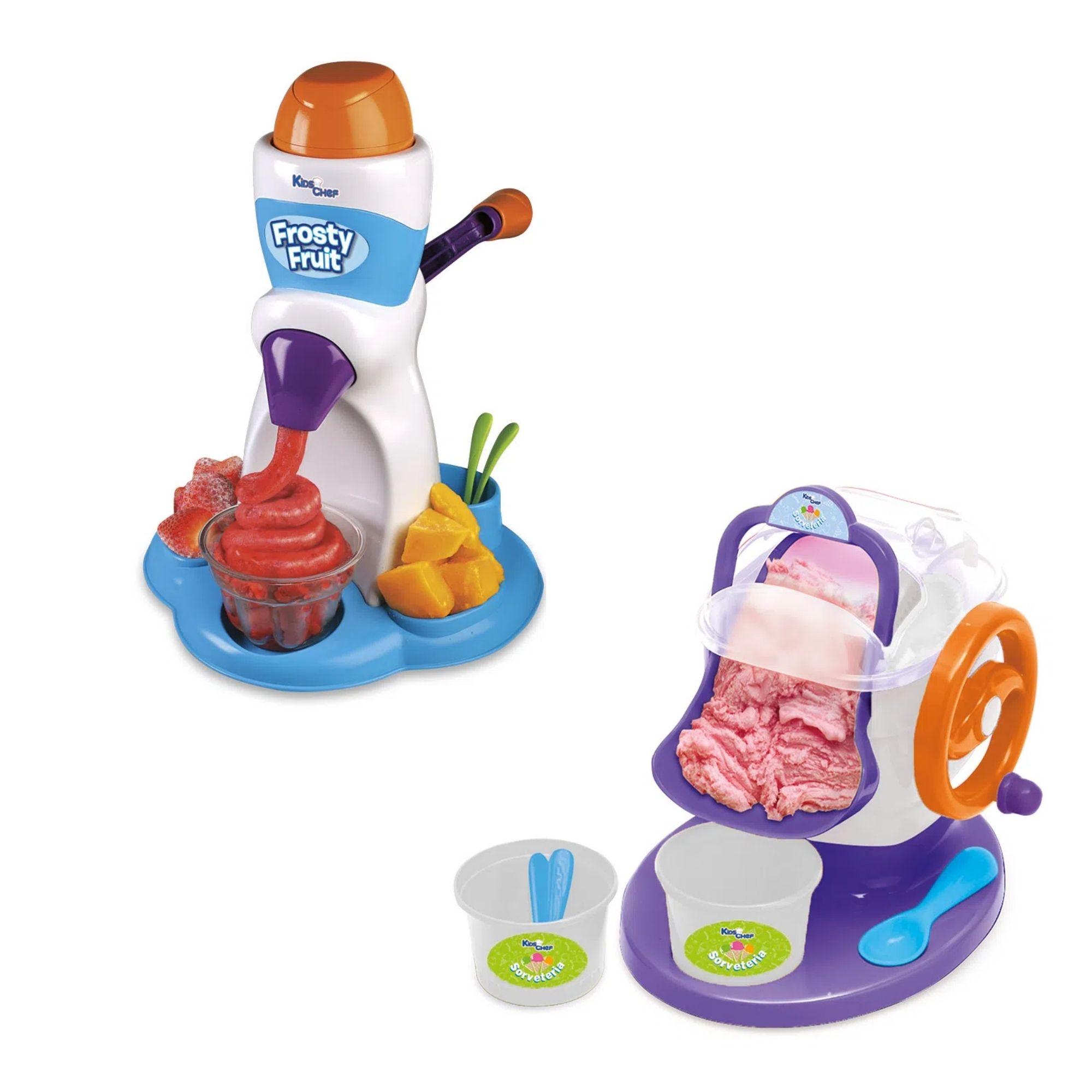 Kids Chef Frosty Fruit + Chef Sorveteria com Acessórios Funcionamento Manual Indicado para +8 Anos Multikids