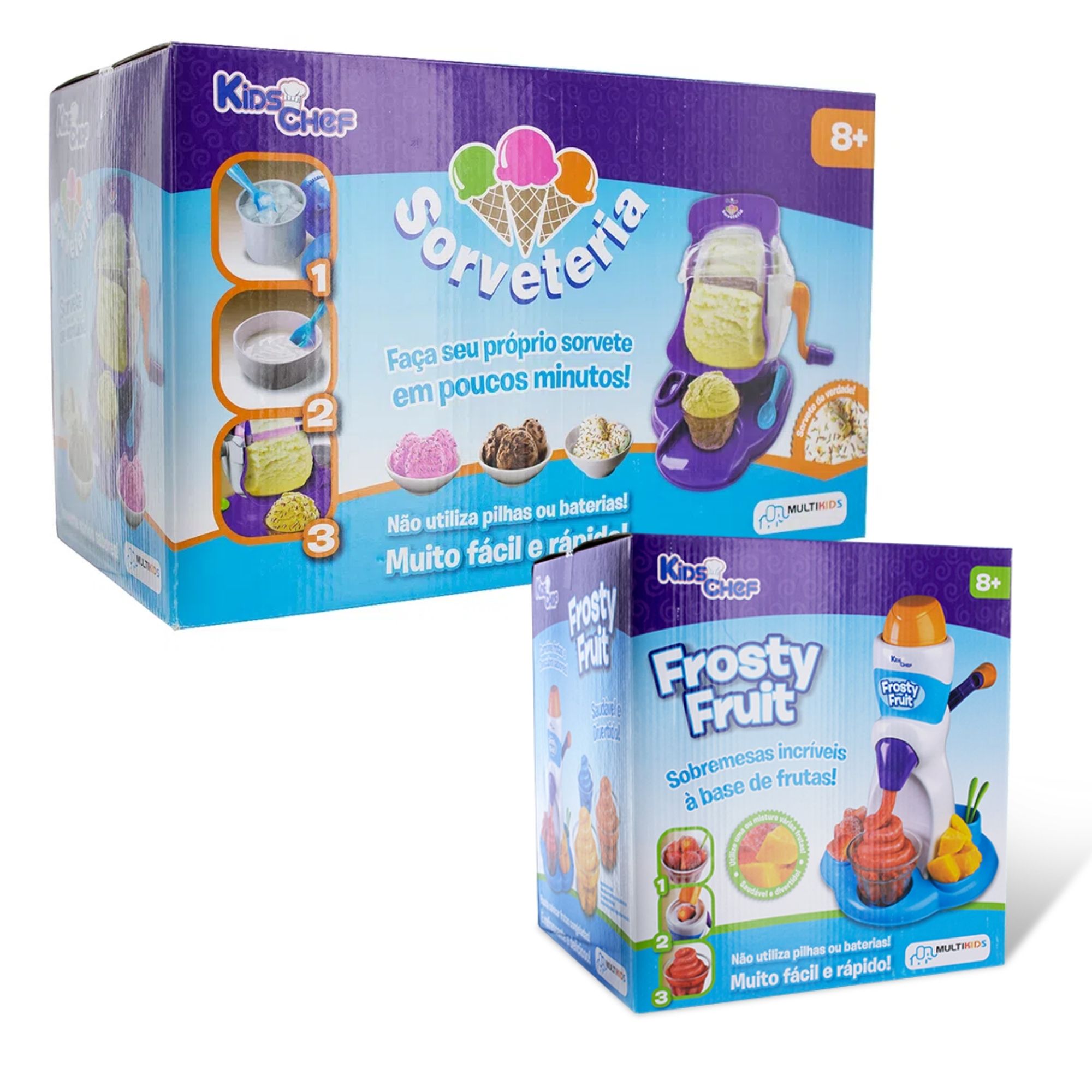 Kids Chef Frosty Fruit + Chef Sorveteria com Acessórios Funcionamento Manual Indicado para +8 Anos Multikids