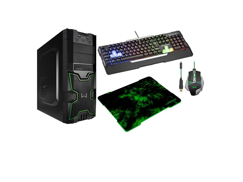 Combo Gamer Warrior Multilaser - Gabinete + Mouse + Mousepad + Teclado