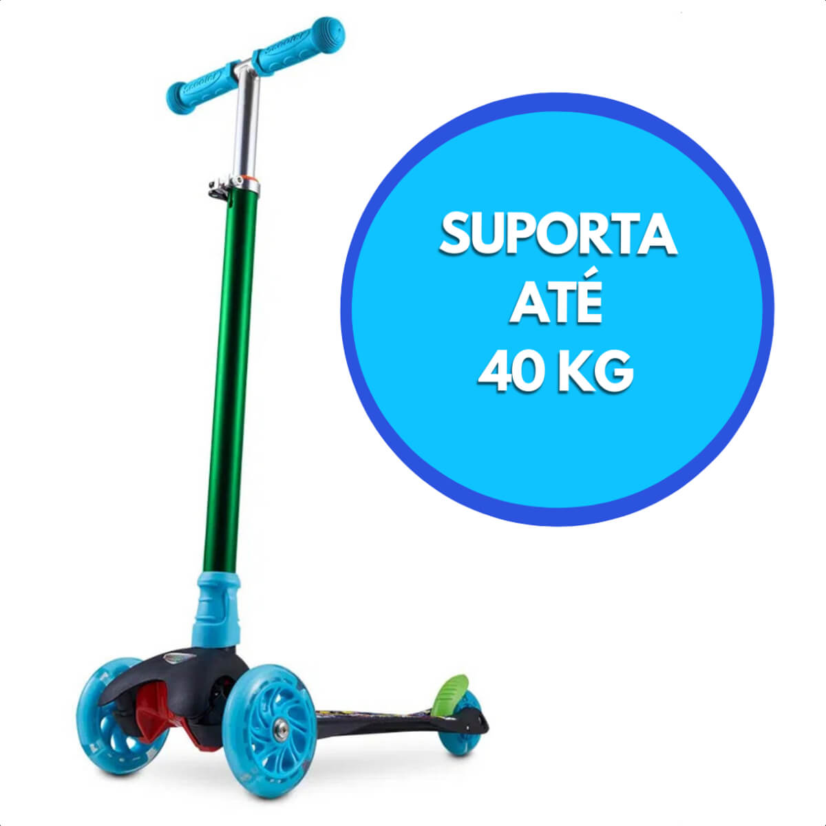 Patinete Infantil 3 Rodas com LED Suporta até 40 kg Monster Átrio - ES114