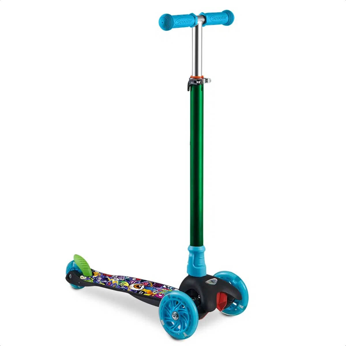 Patinete Infantil 3 Rodas com LED Suporta até 40 kg Monster Átrio - ES114