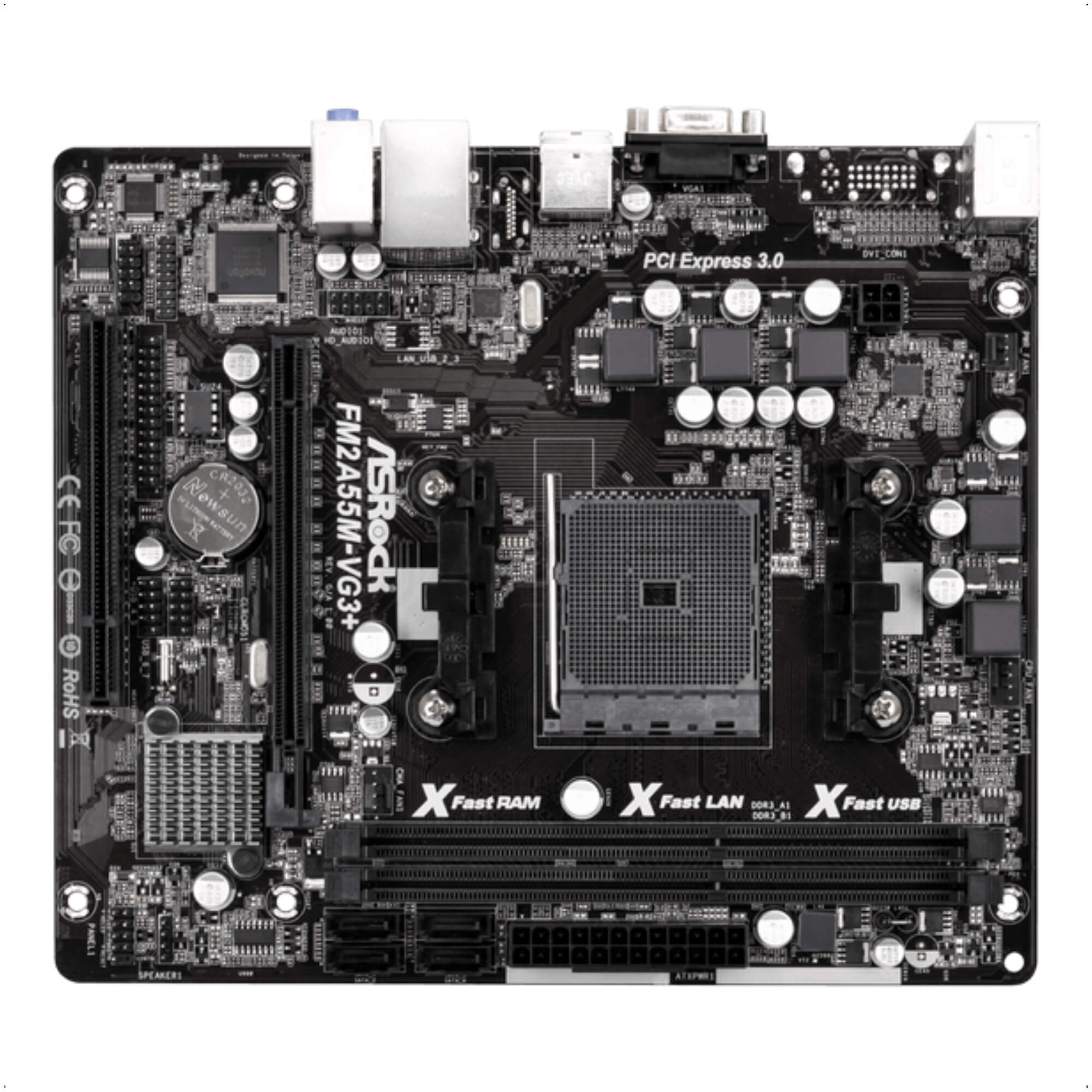 Placa Mãe Amd Asrock Fm2+ M-ATX FM2A55M-VG3+ 2 ddr3 1866 D Sub