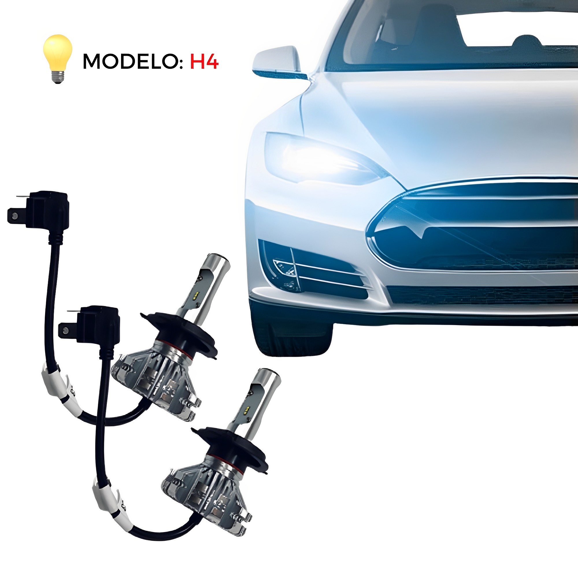 Par Lâmpada Super LED 6000k (H4) 9000 Lumens até 50.000 horas H-TECH - HT-SLH4