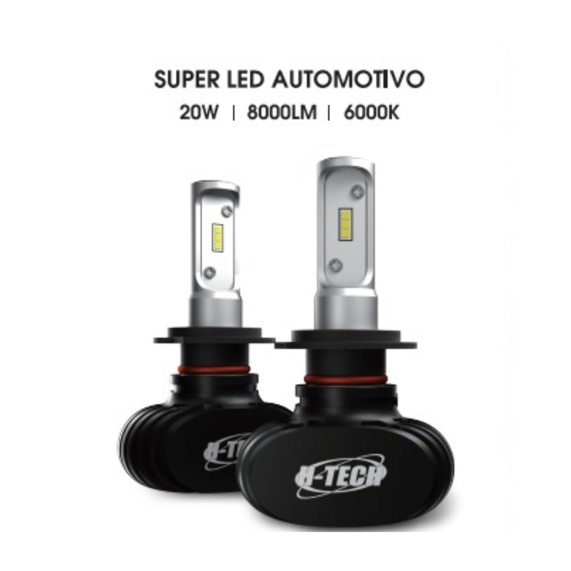 Kit Par Lâmpadas Super Led S1 HB3 20w 6000k 8000lm H-tech - SLHB3
